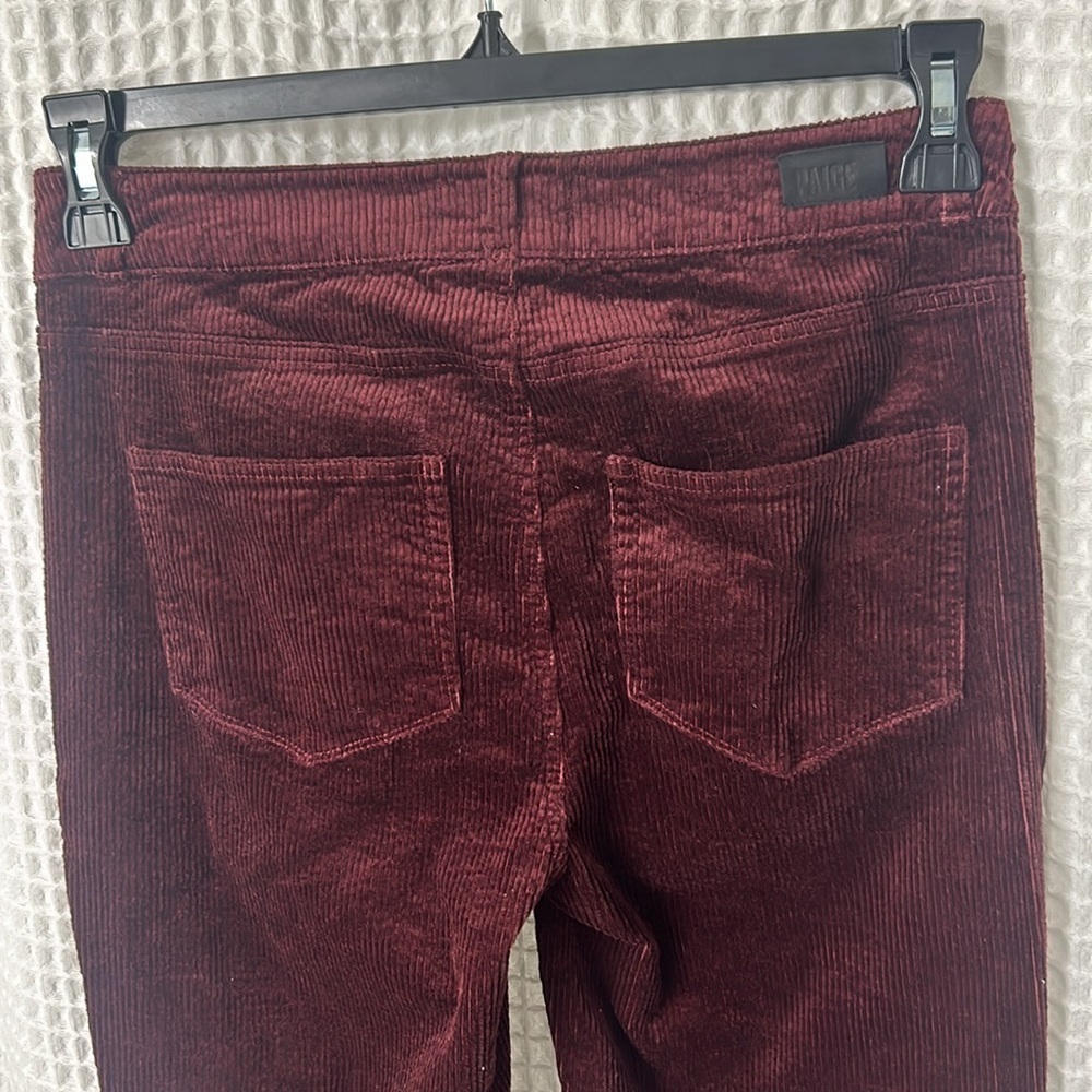 Paige Hoxton Ankle Slim Corduroy Pants Size 27 Dark Currant Wine - Picture 8 of 11